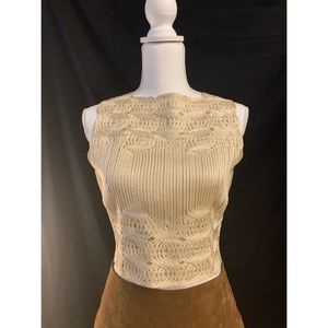 Valentino Embroidered Lace Crop Top